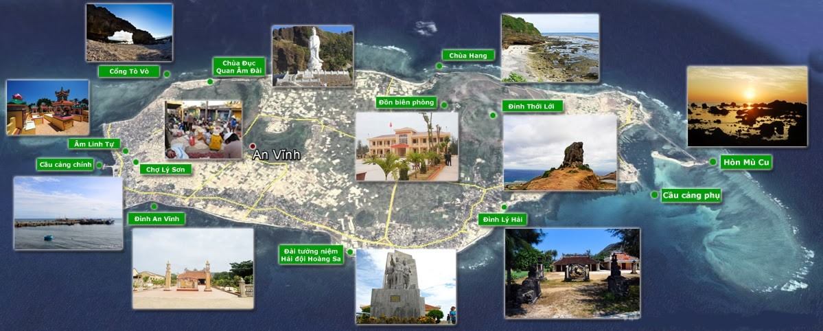 Bản đồ du lịch đảo Lý Sơn, Quãng Ngãi chi tiết nhất