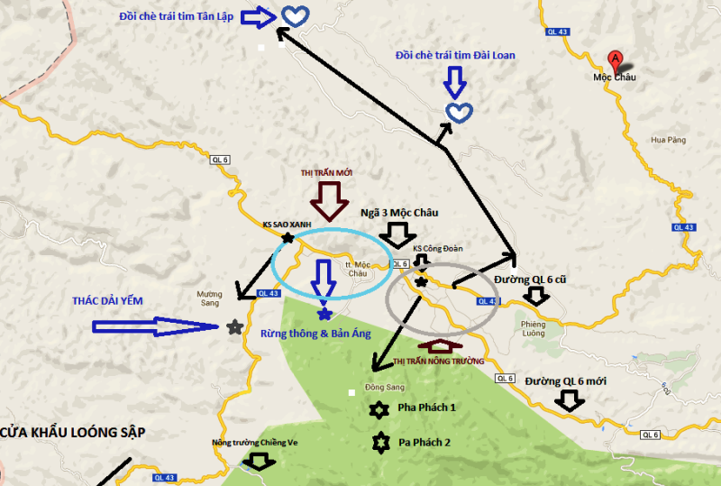 bản đồ du lịch mộc châu