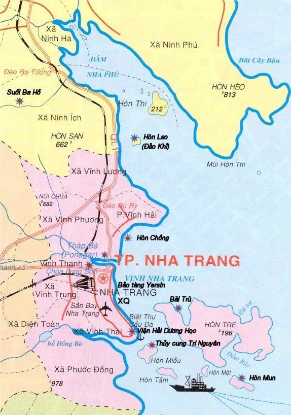 Bản đồ những địa điểm nổi tiếng ở Nha Trang