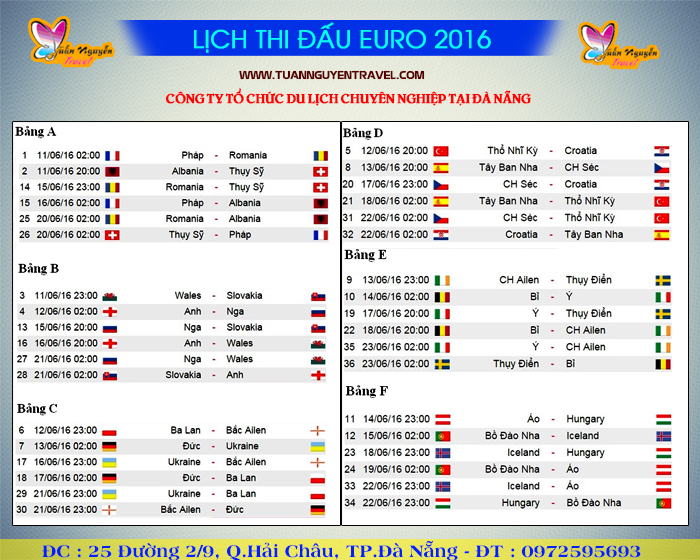 Lịch thi đấu euro 2016 trên kênh nào | lịch trường thuật trực tiếp euro 2016 