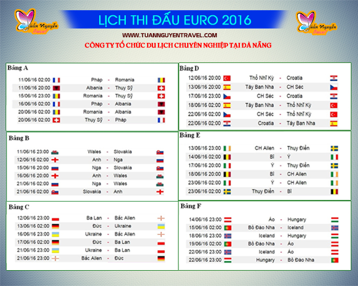Lịch thi đấu euro 2016 vtv3 | lịch trường thuật trực tiếp euro 2016 