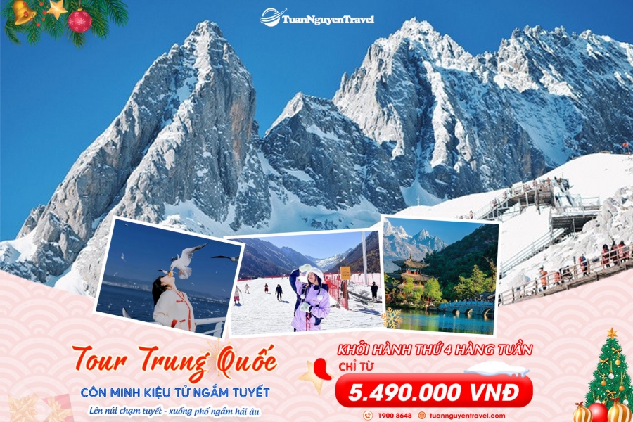  Tour Côn Minh Kiệu Tử ngắm tuyết từ Hà Nội - "Siêu KM" chỉ 5.490K